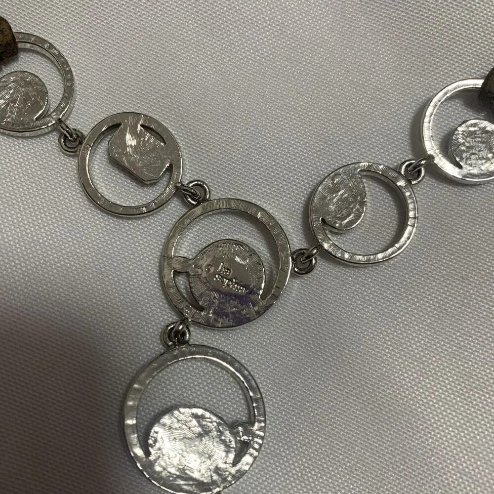 Lia Sophia Round Crystal Y-Drop Pendant Necklace 16" - Picture 6 of 9